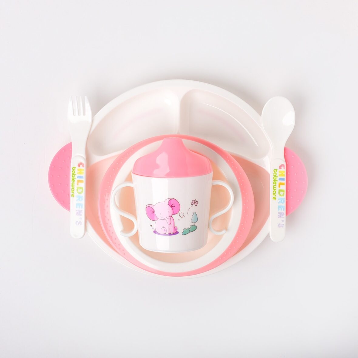 Pink Children Tableware Set Baby Feeding Series – 913