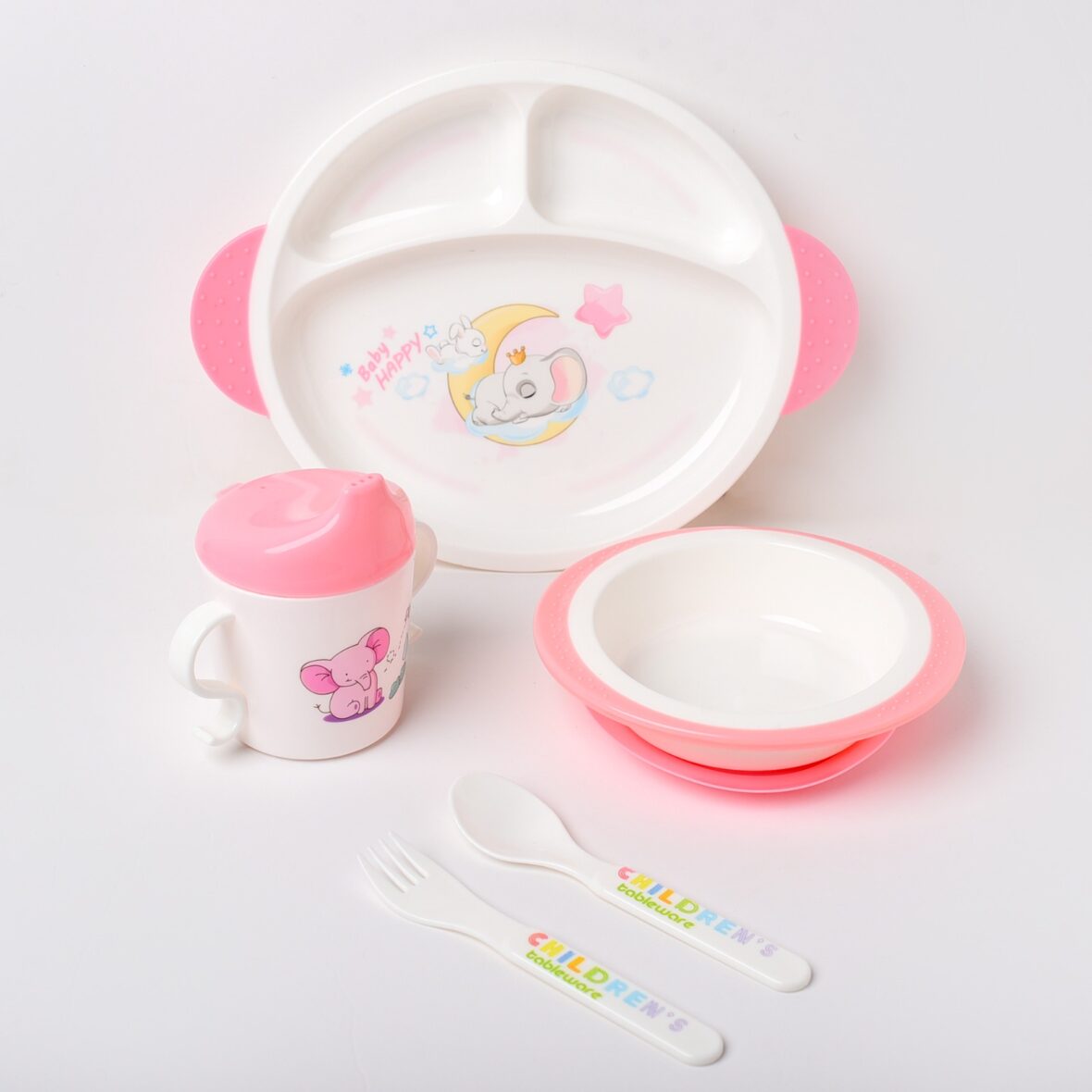 Pink Children Tableware Set Baby Feeding Series – 913.1