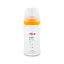 Farlin Wide-Neck Glass Feeding Bottle 240ml – Yellow-AB-32008