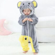 Animal Soft Fleece Costume Jumpsuit Elephant