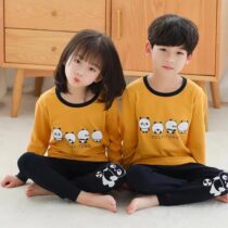 Yellow Panda Printed Kids Night Suit Baby & Baba