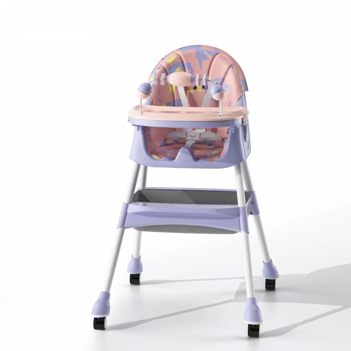 Infantes 4 in 1 Baby High Chair Foldable With Adjustable Legs Feeding Tray (3)