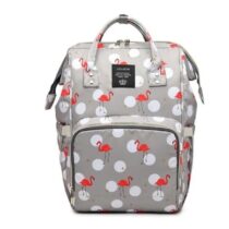 Water-Proof-Travel-Diaper-Bag-Pack-Flamingo-Grey