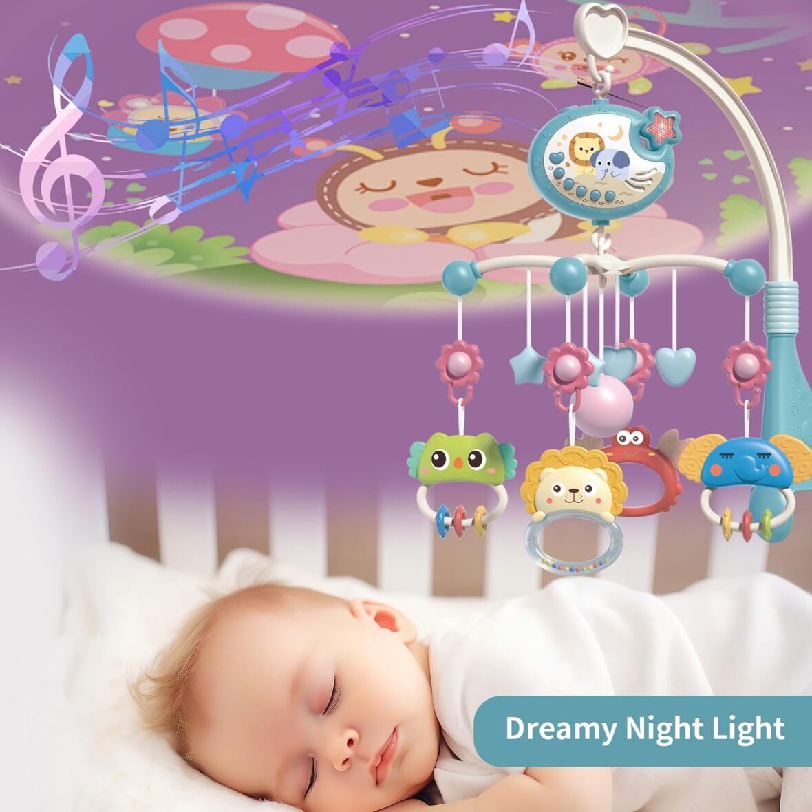 Baby Music Crib Cot Mobile with Projector And Remote.4