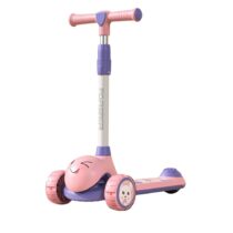 3 in 1 Kids Scooty With Lights and Music-Pink