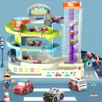 Car Adventure Parking Lot Building Rail Traffic Toy Set (9)