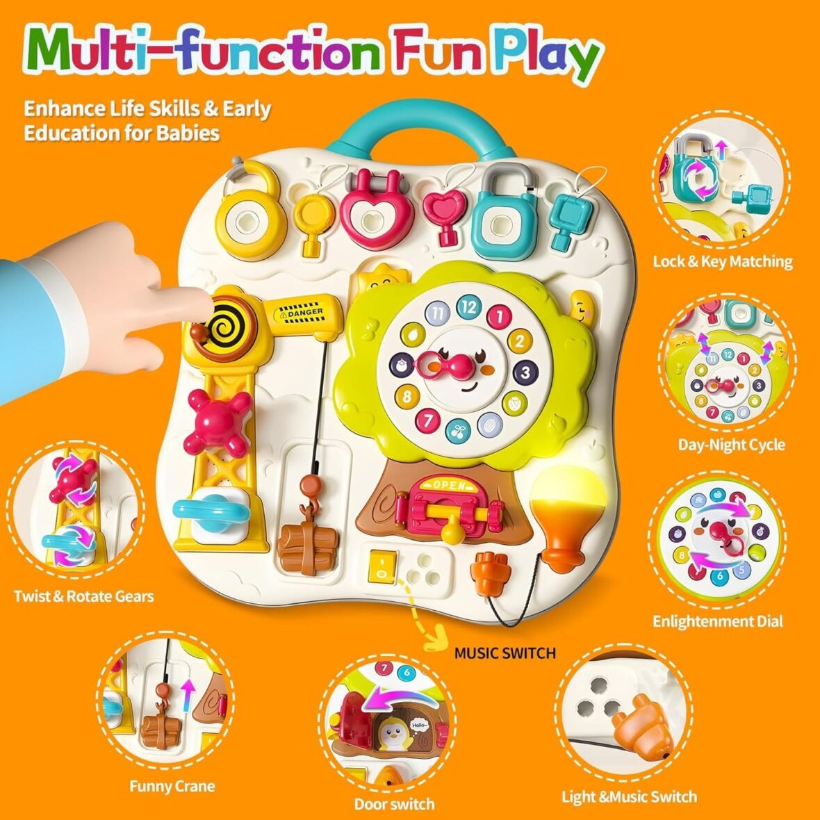 Montessori Multifunction Exploration Busy Board Learning.2