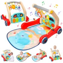 2in1 Baby Play Mat With Push Walker And Musical Piano Keyboard