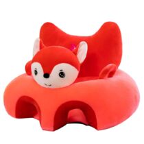 Learn To Sit With Back Support 3D Character Baby Floor Seat Red Pink Fox