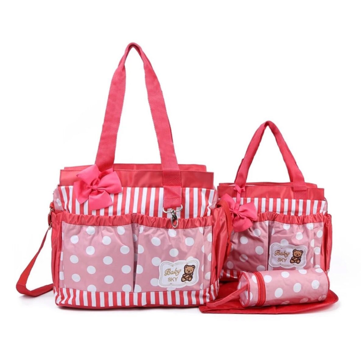 4in1 Polka Dots Baby Bag – Red