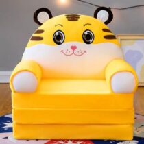 3 Layers Folding Sofa Cum Bed – Yellow Tiger With Big Eyes