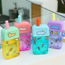 Cute Water Bottles with Straws Mobile Phone Travel Cup