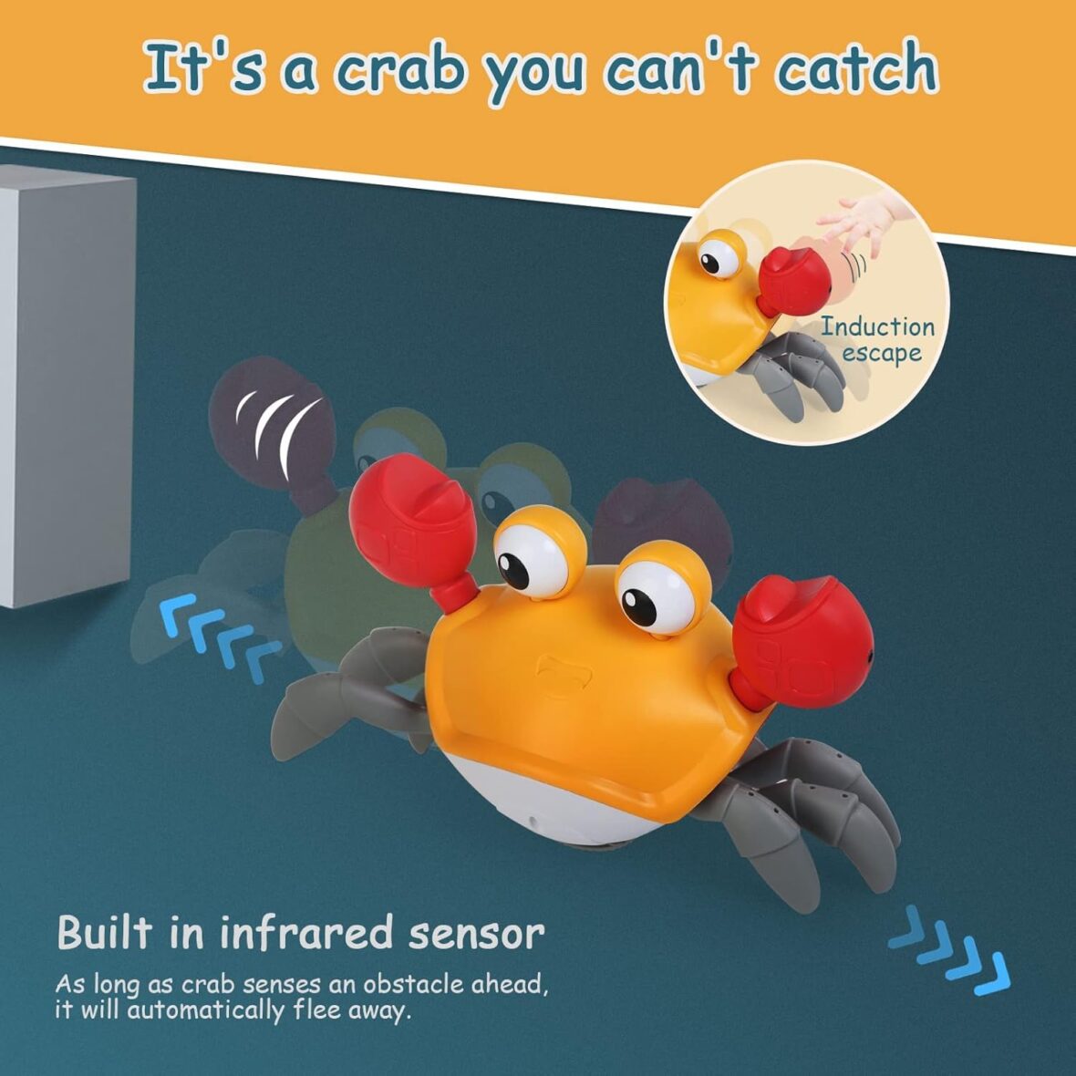 Crawling Musical Crab Fun Interactive Sensory Toy7