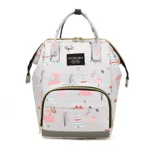 Mother Diaper Backpack Printed Grey