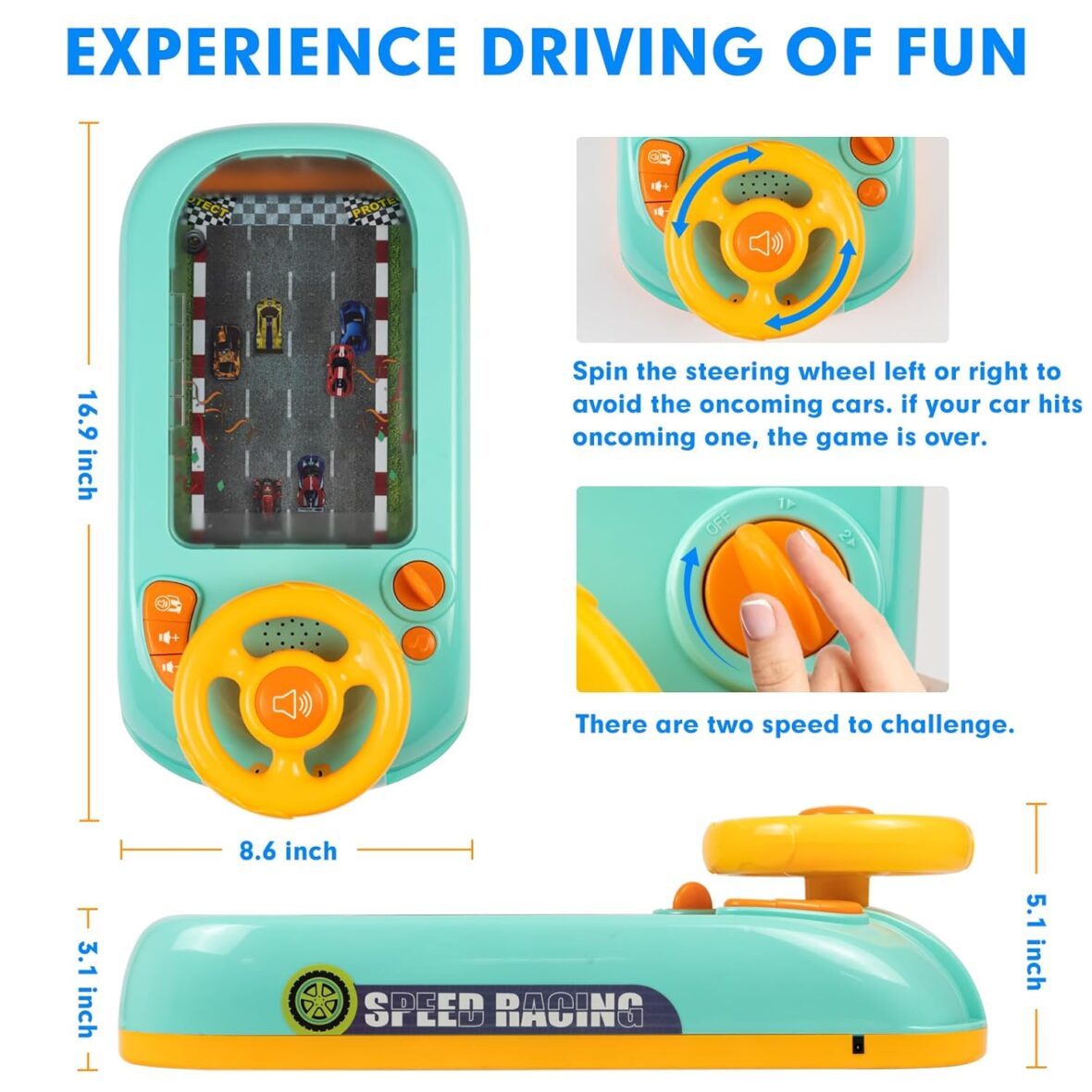 Simulation Driving Wheel Interactive Educational Learning Race Car Toy (3)