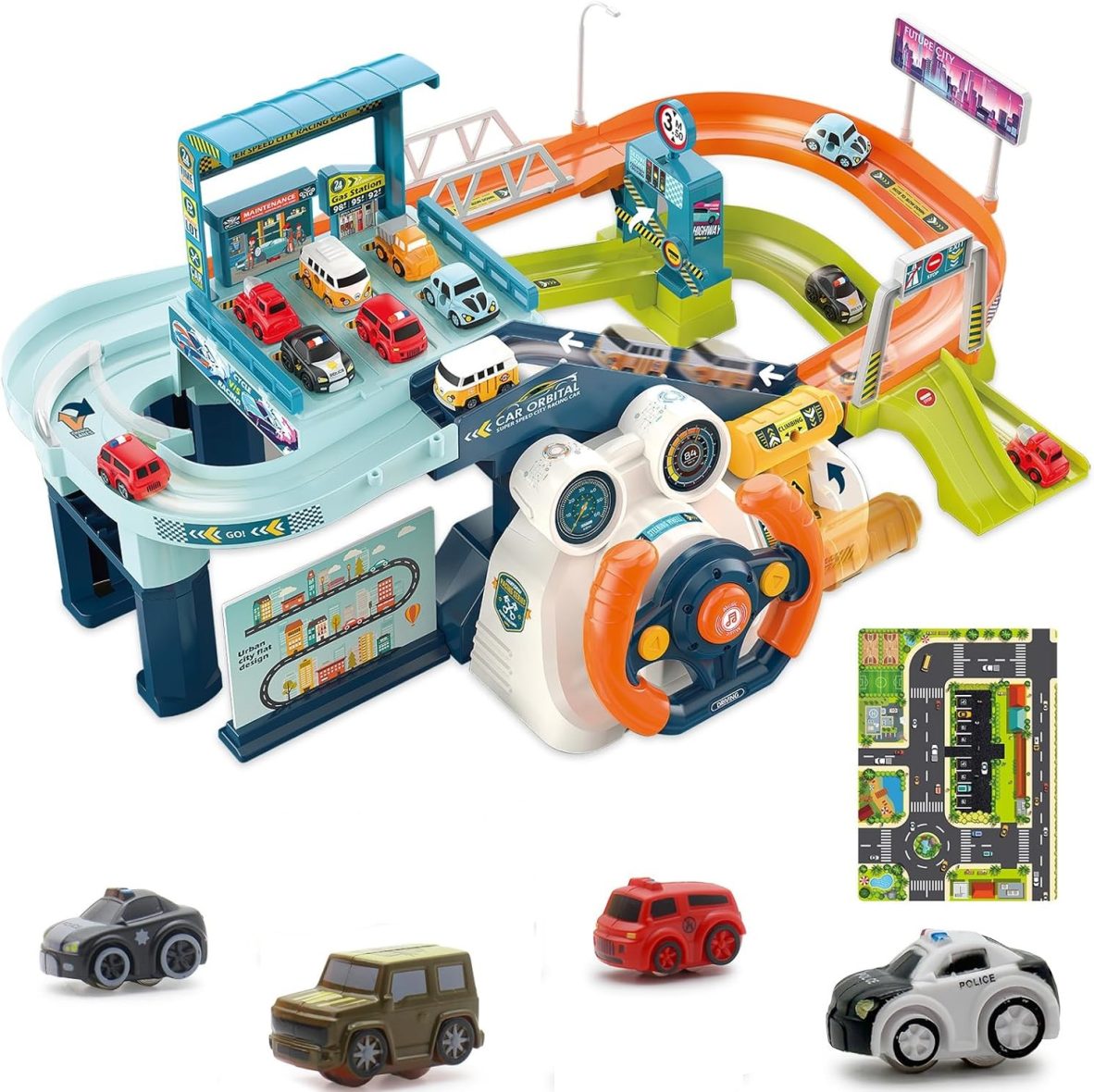 2 in 1 Multifunctional Car Adventure Parking Set For Kids