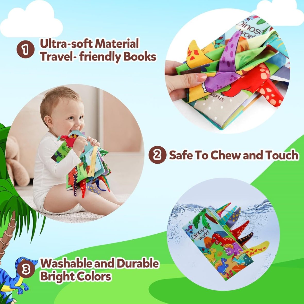 Baby Cloth Book – Dinosaurs Tails 3