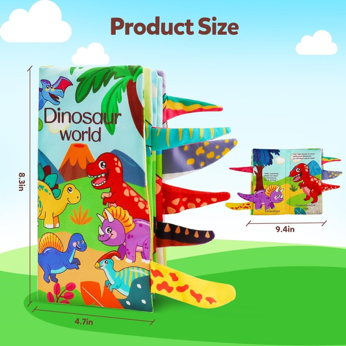 Baby Cloth Book – Dinosaurs Tails 4